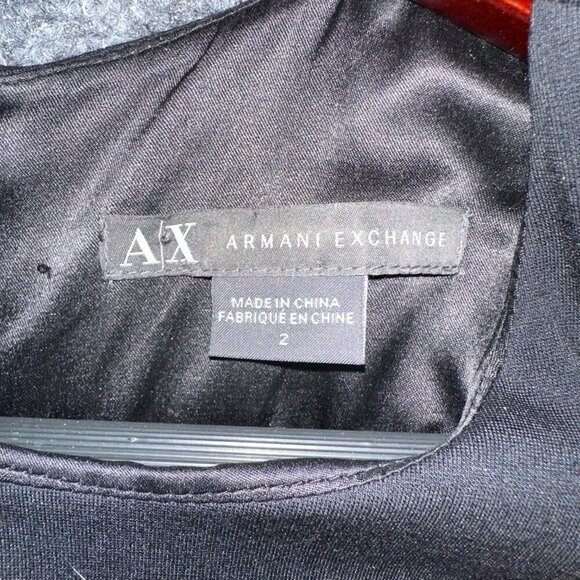 A/X Armani Exchange Dress Womens 2 Black Sleeveless Lined Back Zip Vent Shift - Picture 5 of 9